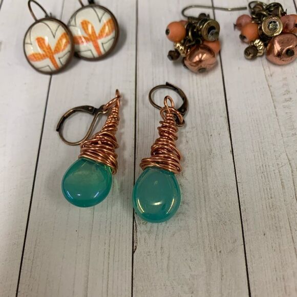 Copper Dangle Earring Lot Bundle - Picture 2 of 4